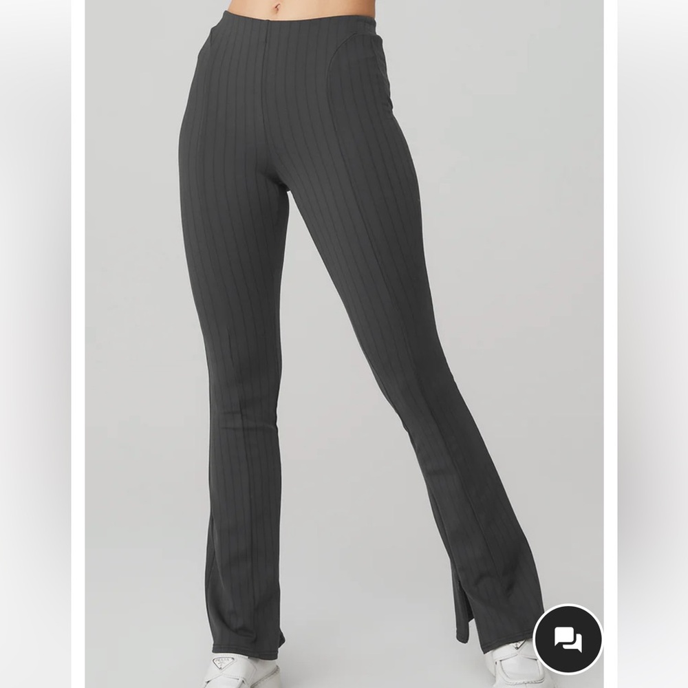 alo High-Waist Pinstripe Zip It Flare Legging NWOT